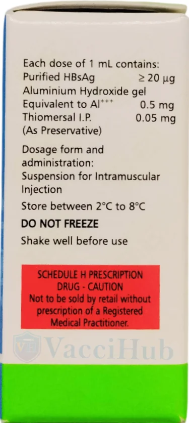 BEVAC ADULT composition 20mcg recombinant Hepatitis B surface antigen
