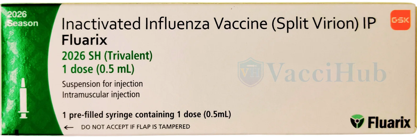 FLUARIX SH Inactivated Influenza Split Virion Vaccine by GSK Box Label