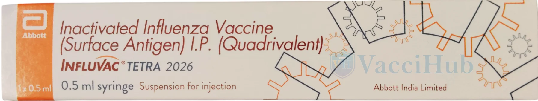 Influvac Tetra Inactivated Influenza Surface Antigen Vaccine by Abbott India Box Label