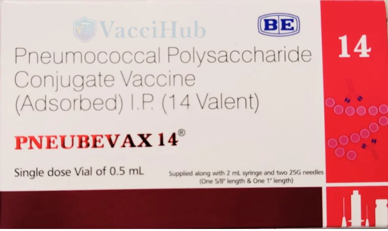 PneuBevax 14 Pneumococcal Polysaccharide Conjugate Vaccine 14-Valent by Biological E – Box Front with VacciHub watermark