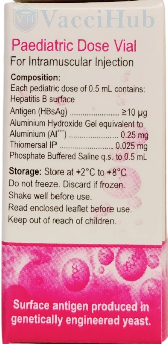 REVAC-B PAED Composition and Back Label