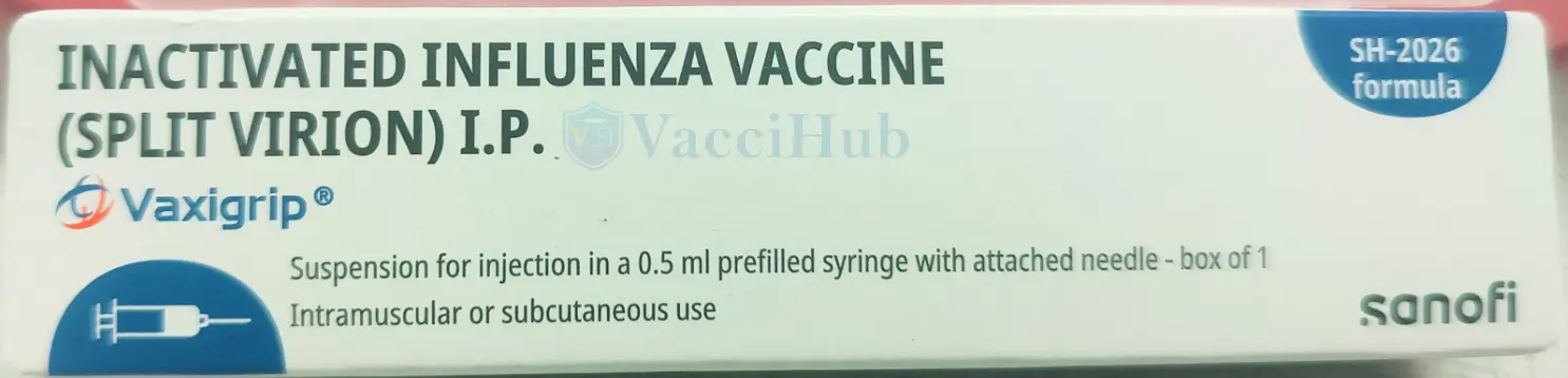 VAXIGRIP SH PFS Inactivated Influenza Split Virion Vaccine by Sanofi Box Label