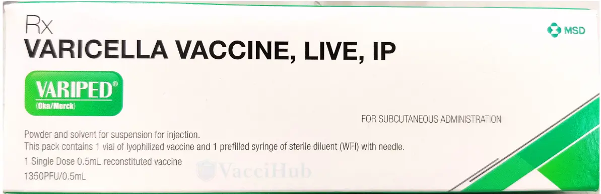 VARIPED Varicella Vaccine Live I.P. Box Label